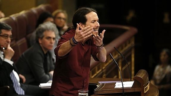 Pablo Iglesias, durante su intervención.