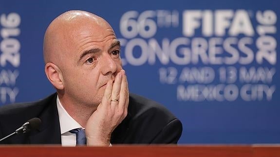 Gianni Infantino, en un congreso de la FIFA. 