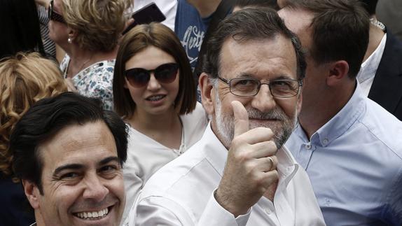 Mariano Rajoy, durante su visita a Tudela. 