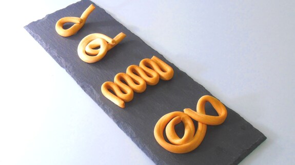 Picos de pan elaborados con una impresora 3D.