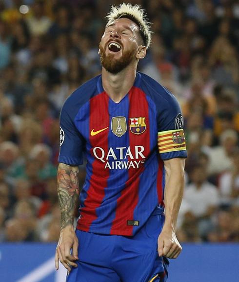 Messi celebra un gol. 