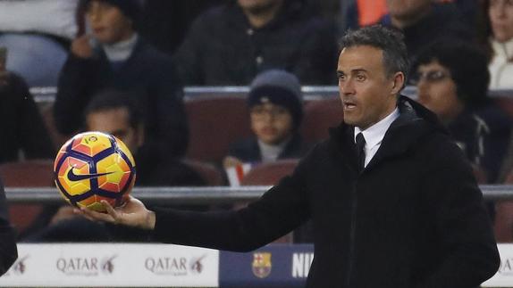 Luis Enrique, ante el Madrid. 