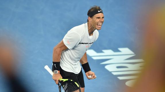 Rafa Nadal celebra un punto. 