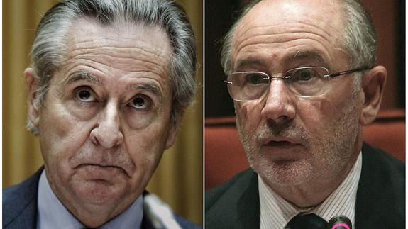 Los expresidentes de Caja Madrid Miguel Blesa (i) y Rodrigo Rato.