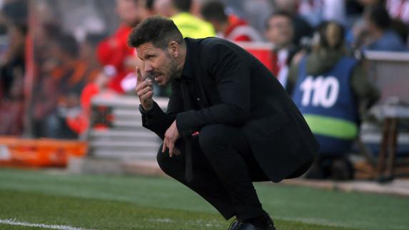 Simeone, durante el partido ante el Sevilla. 