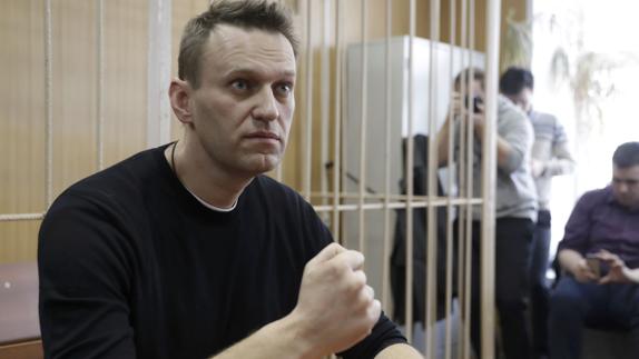 El opositor ruso Alexei Navalny compareciendo.