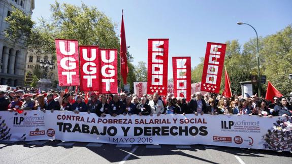 Manifestación del Primero de Mayo, en 2016.