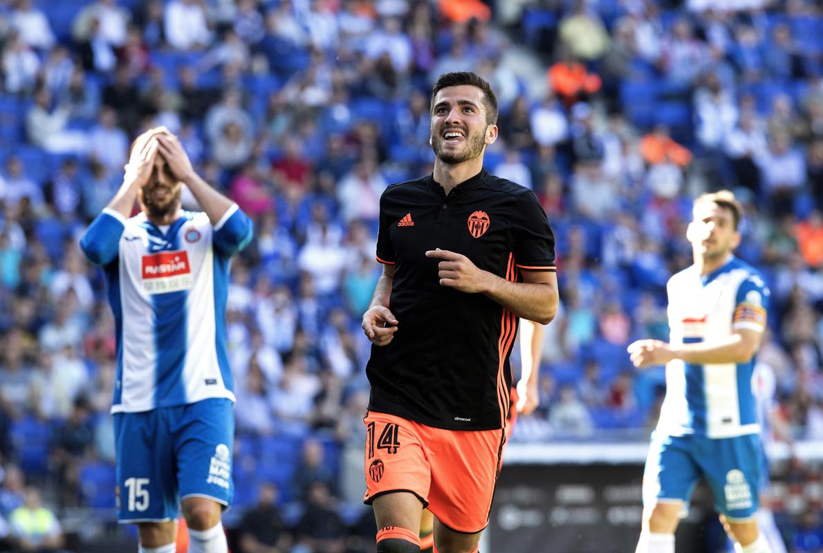 Gayá celebra su gol marcado ante el Espanyol. 