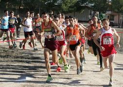 Participantes en el cross Trofeo Ayuntamiento de Las Torres de Cotillas, ayer, en el circuito de La Emisora. :: Fran Manzanera/AGM