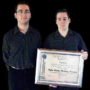 «Tiempo, temperatura y peso cuentan para hacer un buen café»Pedro Alonso Martínez. Premio al mejor expresso en el III Concurso de Baristas