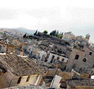 Vista desde el Casino de Cehegín de la zona de El Coso, donde se construirá un edificio de servicios municipales y un jardín, cuyo proyecto ha sido premiado en Ginebra.