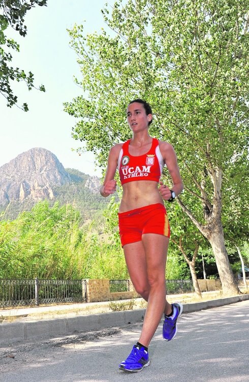 Amanda Cano, durante un entrenamiento. 