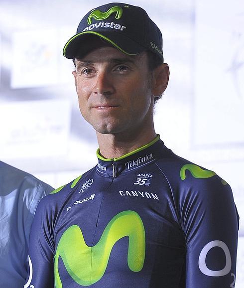 Valverde, durante la ceremonia de inauguración del Tour. 