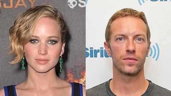 La actriz Jennifer Lawrence y el cantante de 'Coldplay', Chris Martin