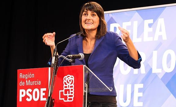 María González Veracruz durante un mitín del PSOE. 