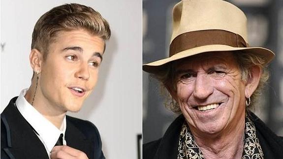 Justin Bieber y Keith Richards