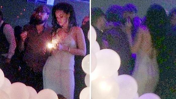 Rihanna y Leonardo Dicaprio en la fiesta de 27 cumpleaños de la cantante