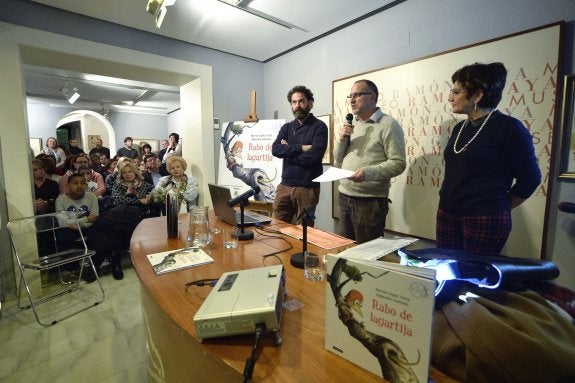 Galindo, Pallarés y López Soria, ayer en el Museo Gaya. 