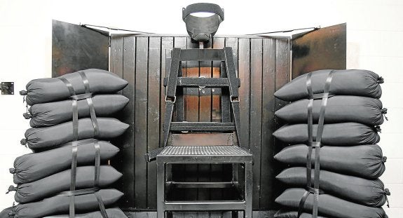 Silla en la que fue fusilado en junio de 2010 el preso Ronnie Lee Gardner, en la prisión estatal de Utah. 