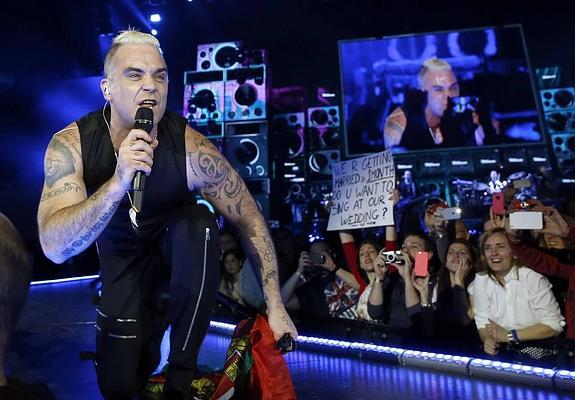 Robbie Wiliams en el concierto. 