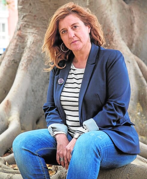 Pilar Marcos Silvestre, en la Plaza de España. ::