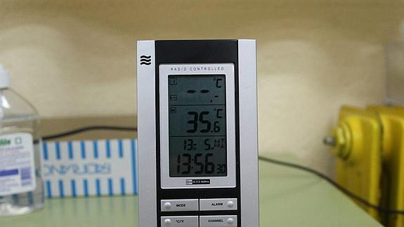 Temperatura del aula, el pasado día trece de mayo. 