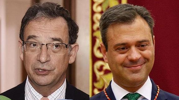 Joaquín Bascuñana, exdelegado del Gobierno, y Marcos Ortuño, alcalde de Yecla. 