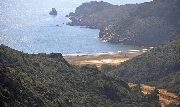 Bahía de El Gorguel, donde la Autoridad Portuaria de Cartagena prevé construir un puerto para contenedores de mercancías. 