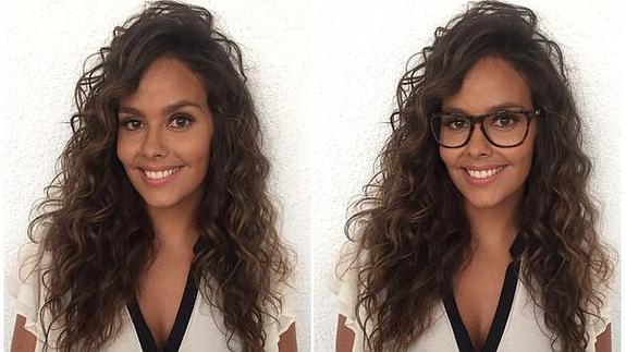 Imagen de Cristina Pedroche con y sin gafas.