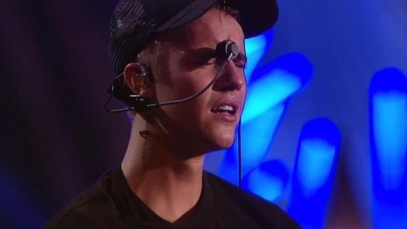 Justin Bieber, llorando.