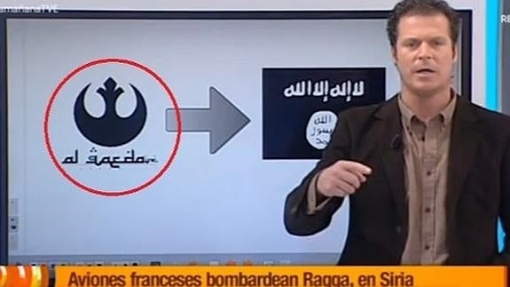 Jota Abril, de 'La Mañana de Mariló Montero', confunde el logo de Al Qaeda con el de la Alianza de Star Wars