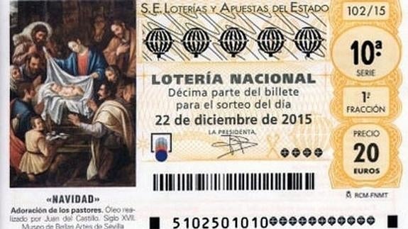 Décimo de la Lotería de Navidad 2015