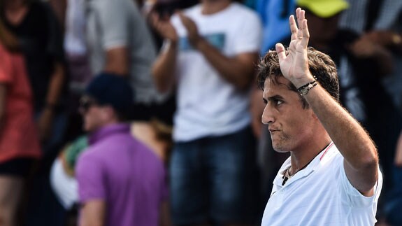 Almagro, este lunes durante su partido de primera ronda en el Abierto de Australia.