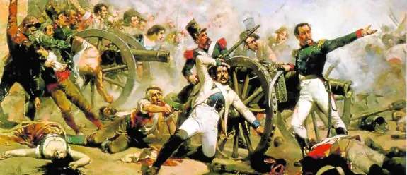 'Defensa del parque de artillería de Monteleón en Madrid' (1808), de M. Castellano, y 'El conde de Floridablanca', de Goya.
