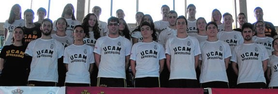 Nadadores del UCAM CN Fuensanta. 