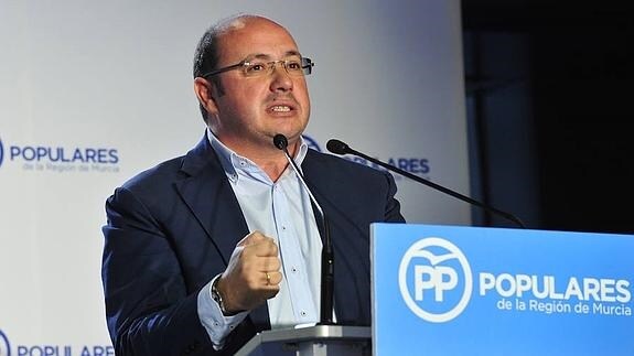 Pedro Antonio Sánchez, en la Junta Directiva del Partido Popular de este sábado. 