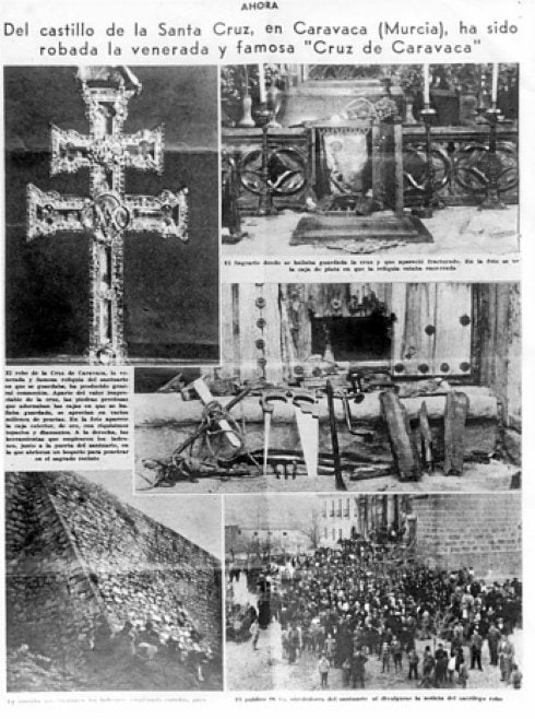 Así publicó el diario 'La Verdad' el robo de la Cruz de Caravaca en 1934.