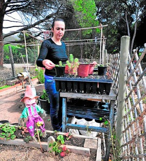 Rosario Pardo, en el huerto biológico del restaurante Los Donceles.