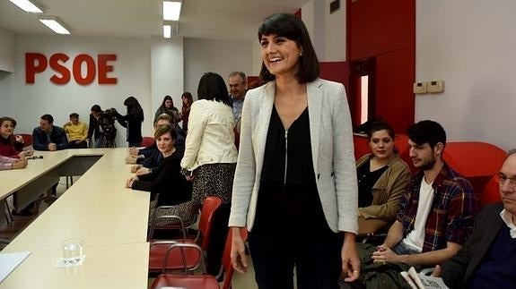 María González Veracruz, este sábado, en el acto con responsables socialistas en Murcia.