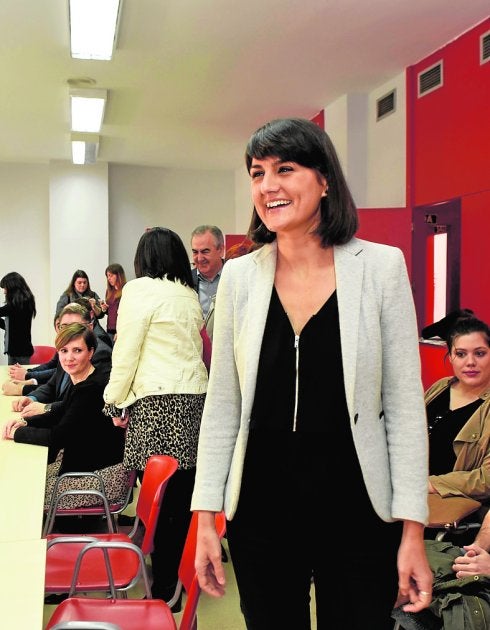 María González Veracruz, durante la reunión de ayer.