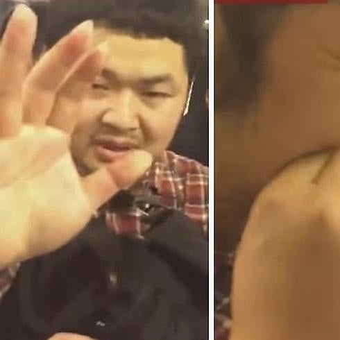 El hombre se come la tarjeta de memoria.