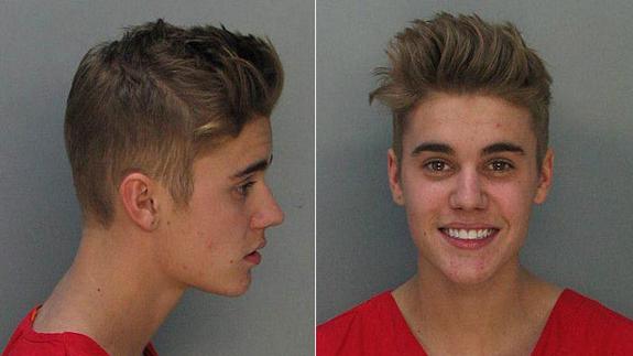 Imagen ficha policial Justin Bieber.