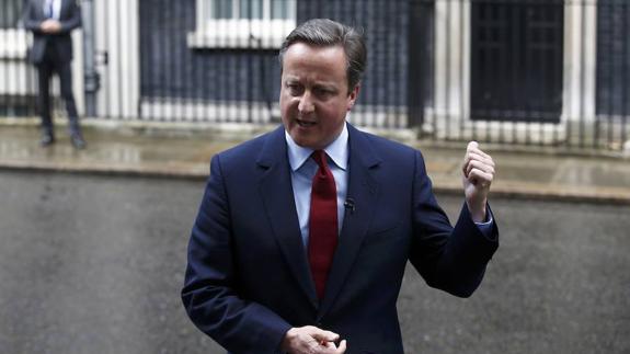 David Cameron da su último discurso ante Downing Street como primer ministro británico. 