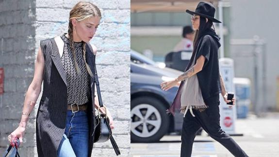 La actriz Amber Heard y la fotógrafa Tasya Van Ree antes de su entrentro. 
