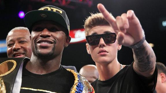 Justin Bieber y Floyd Mayweather.