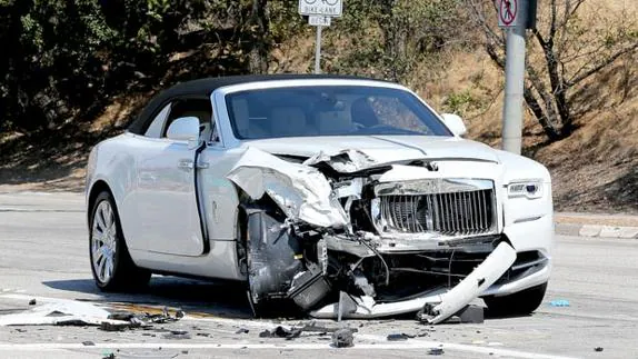 Así quedó su Rolls Royce tras el accidente. No tenía ni una semana