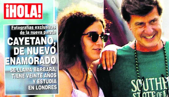 Cayetano Martínez y detalle de la portada de '¡Hola!', que publica en exclusiva las fotos que confirman el romance. 