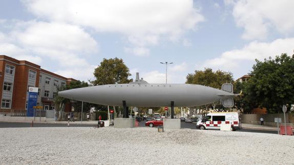 El Submarino Peral, en su nueva ubicación.