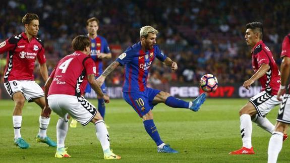 Messi durante el último partido de liga frente al Alavés