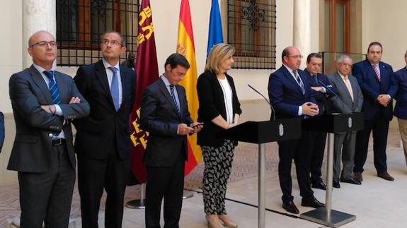 La ministra Fátima Báñez, este martes, en Murcia. 